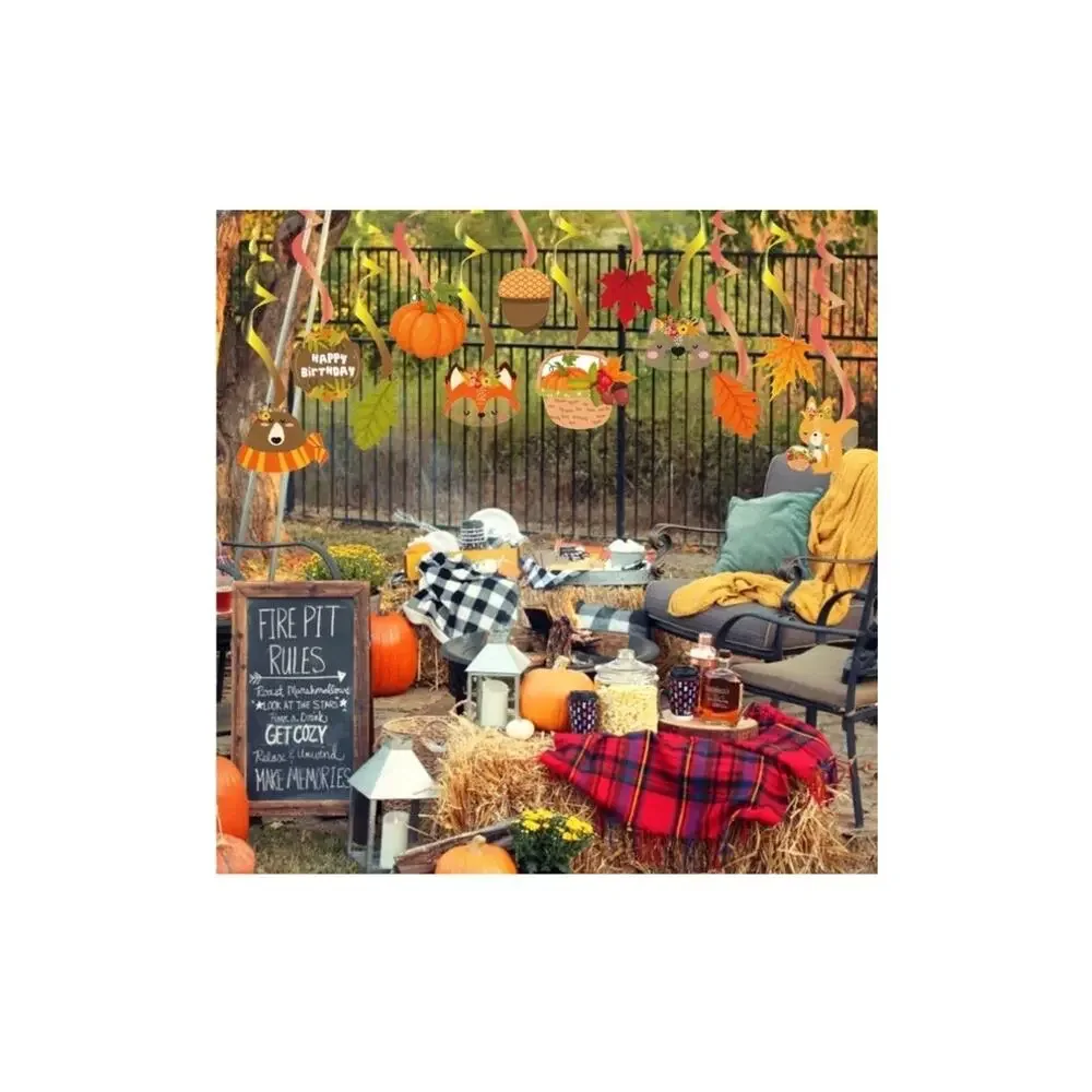 Fall Hanging Swirls Thanksgiving & Halloween Party Ceiling Decorations Set